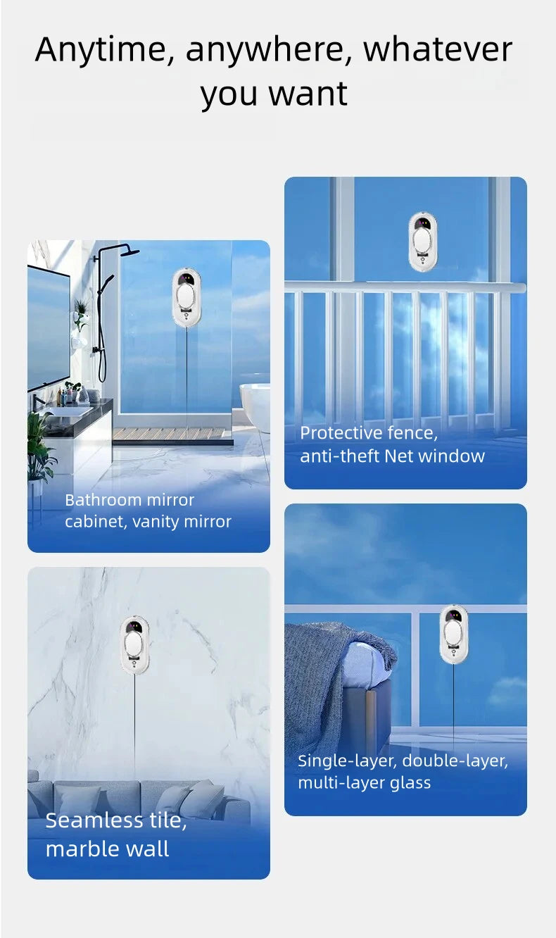 Robot nettoyeur de vitres intelligent, aspirateur robot, nettoyeur de vitres électrique, télécommande pour la maison