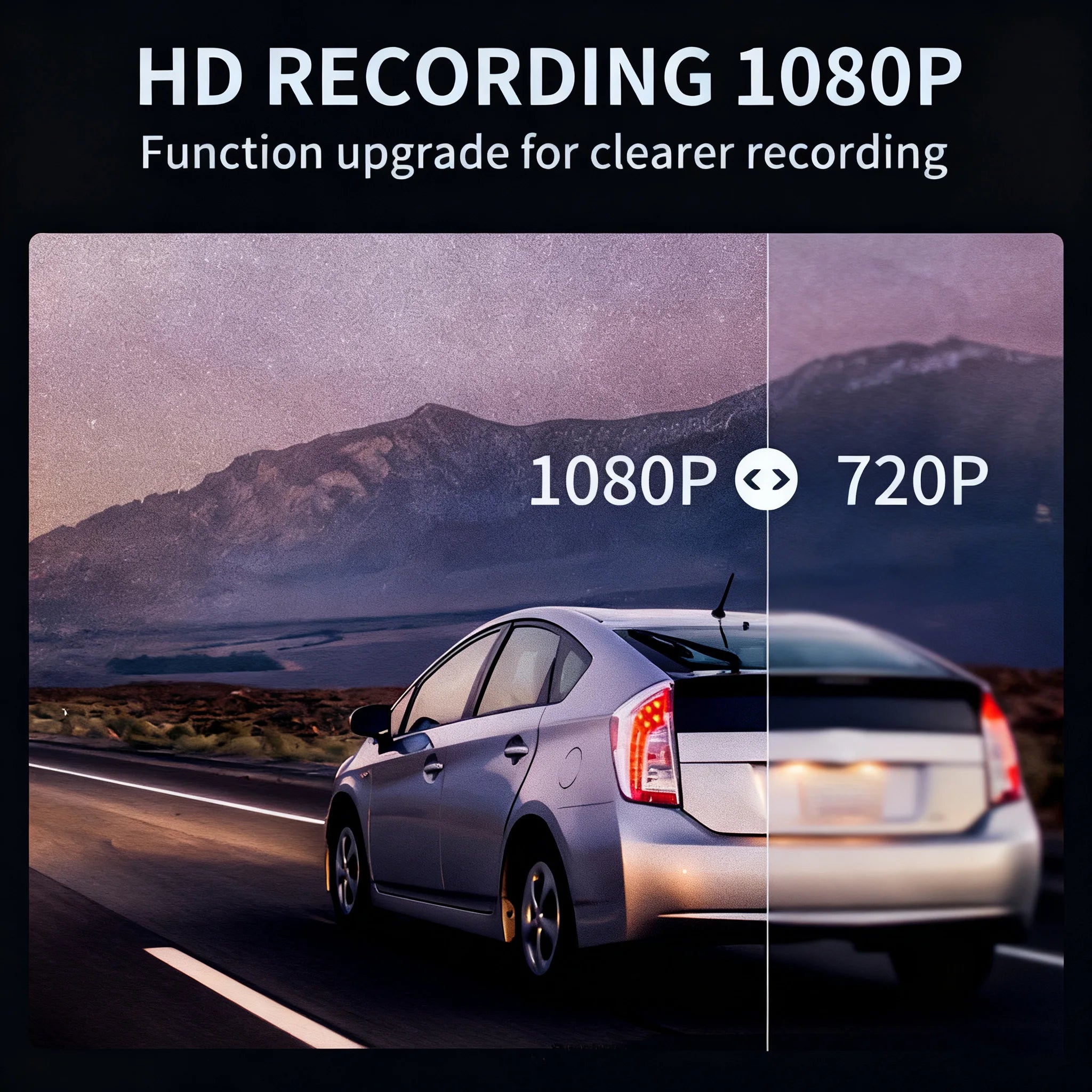 Caméra embarquée pour voiture 1080p avec enregistreur vidéo DVR, double caméra avant et intérieure, enregistrement en boucle et surveillance WiFi.