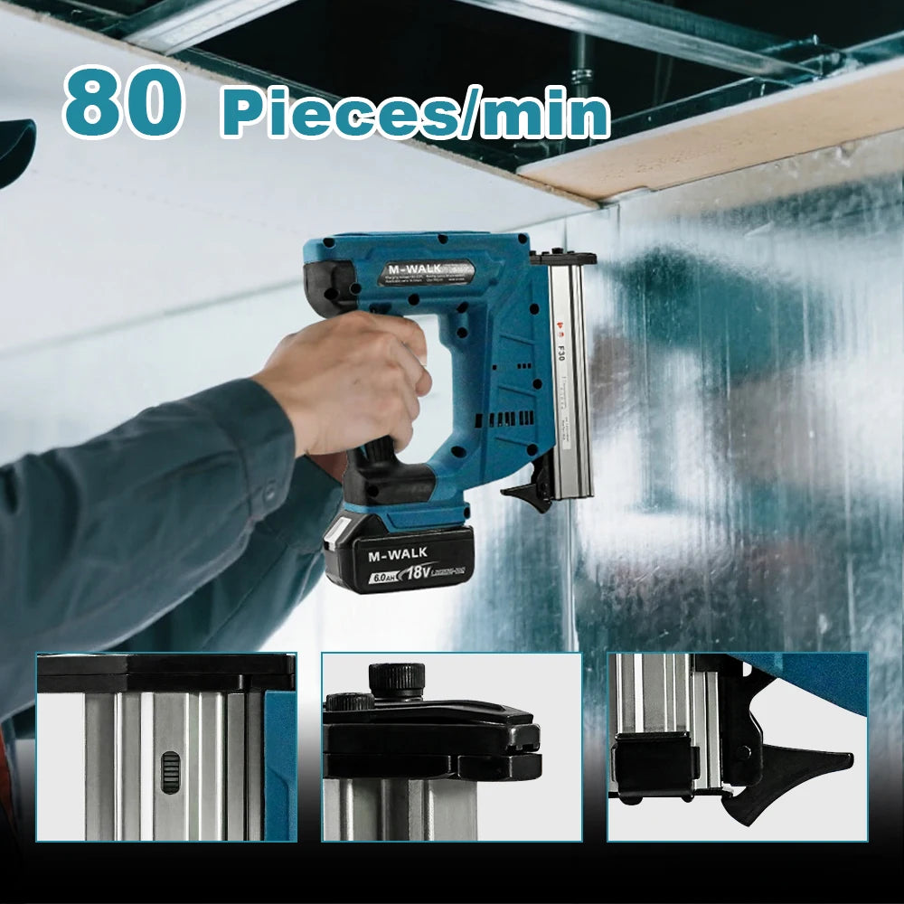 Cloueuse Électrique F30G Sans Balais | Agrafeuse Portable Compatible Makita 18 V pour Bois et Mobilier