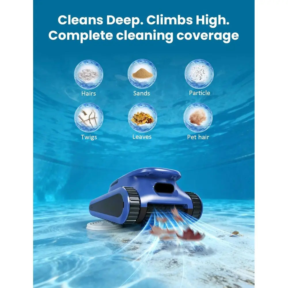 Aspirateur de piscine automatique avec sonar de navigation pour piscines enterrées, autonomie de 180 minutes, couvre jusqu'à 2100 pi² (2026