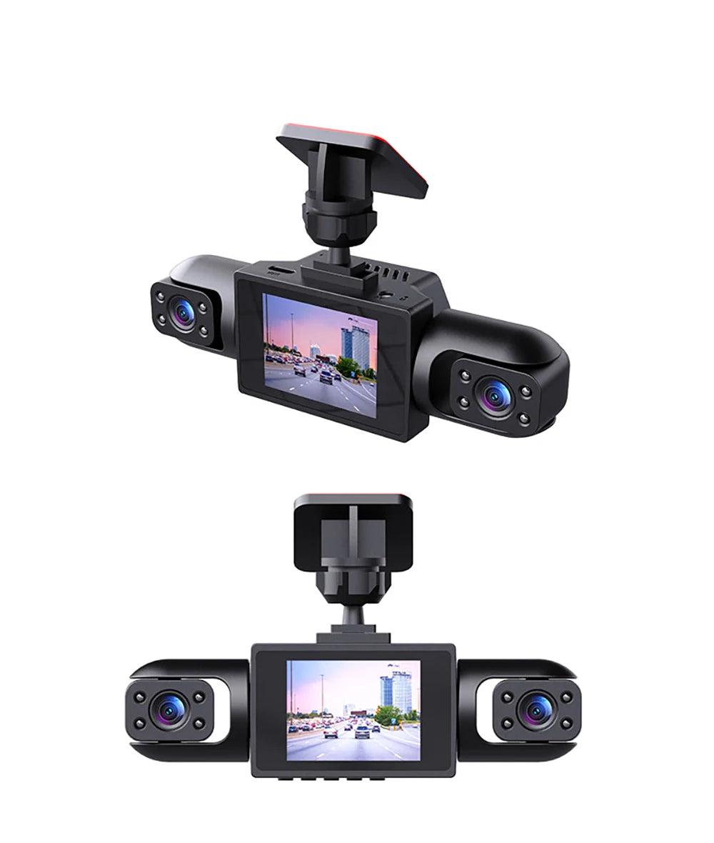 Dash Cam 4 Canaux 360° | Caméra de Voiture HD 1080p avec Vision Nocturne et Enregistrement Continu