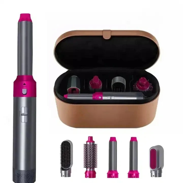 Sèche-cheveux 5 en 1, peigne électrique, brosse lissante à ions négatifs, brosse soufflante, kit de brosses amovibles