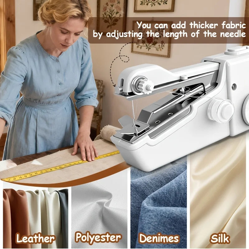 Kit de Couture Portable | Machine à Coudre Manuelle sur Piles pour Vêtements et Tissus avec Accessoires