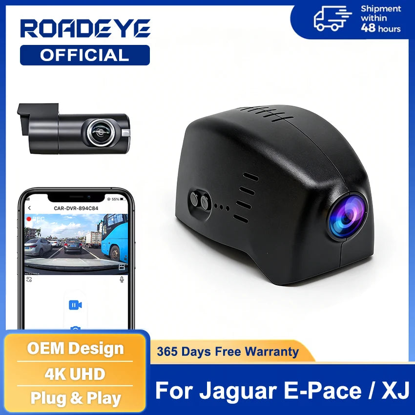 Caméra embarquée pour Jaguar L-Pace et I-Pace (X590) 2019-2023 : installation facile, enregistrement vidéo haute qualité 4K 2160p.