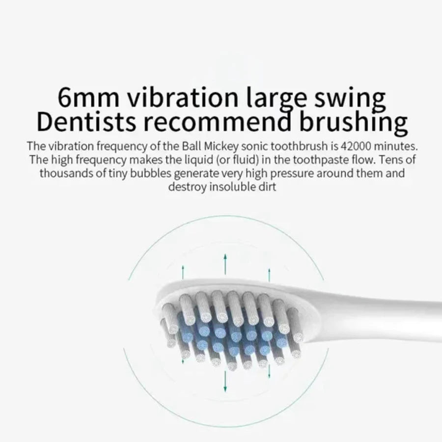 Brosse à dents électrique sonique, 4 modes, 4 têtes, 30 000-50 000 mouvements/min, certifiée CE