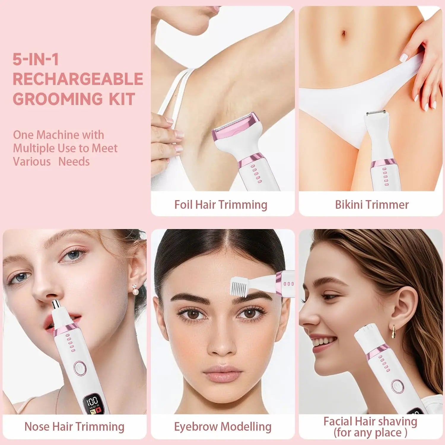 Épilateur à pince YTWO, rechargeable Type-C, sec/mouillé, corps/aisselles/maillot, CE/RoHS