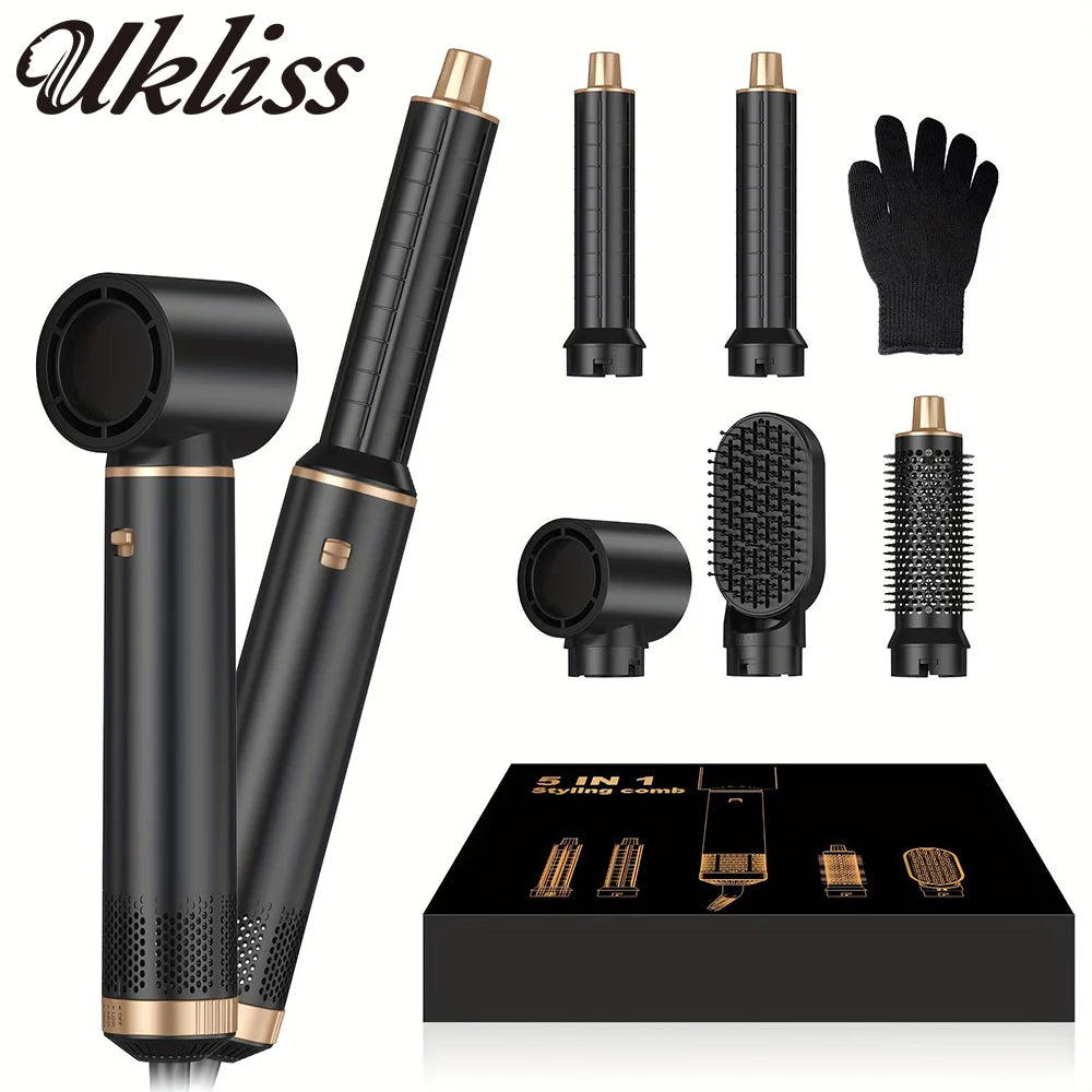 Brosse séchoir à air 5 en 1 UKLISS, brosse à air chaud pour boucler les cheveux, styler avec ionisation négative