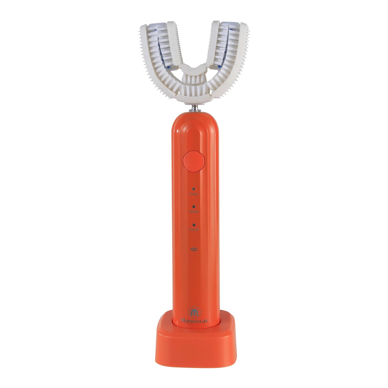 Brosse à dents électrique ultrasonique en forme de U pour adultes, nettoyage à 360°, chargement sans fil, étanche IPX7, en nylon.