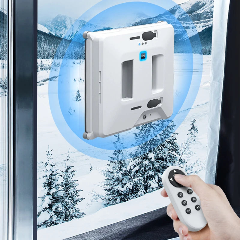 Robot lave-vitres à double jet d'eau avec télécommande, nettoyeur de vitres électrique pour fenêtres extérieures d'immeubles de grande hauteur, système anti-chute pour maison connectée