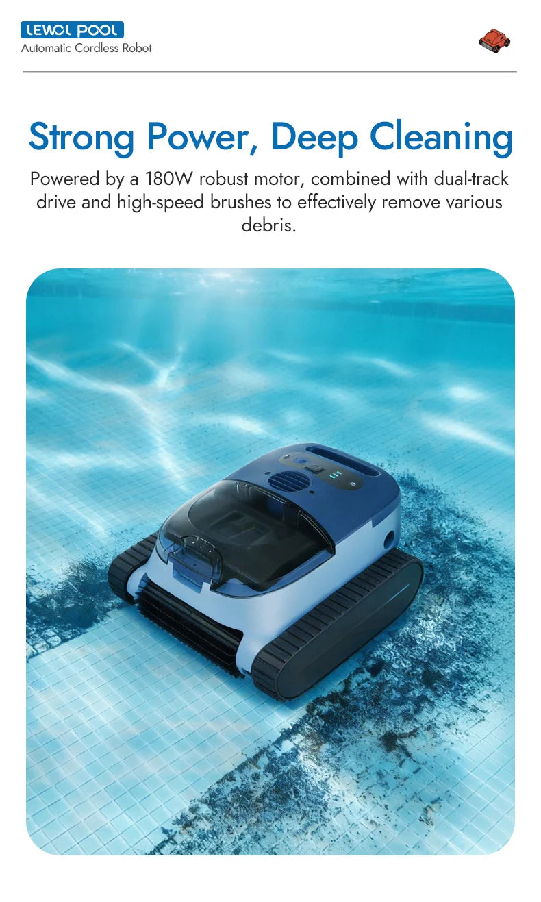 Robot nettoyeur de piscine automatique sans fil, système de filtration robotisé de haute qualité en stock dans l'UE pour piscines
