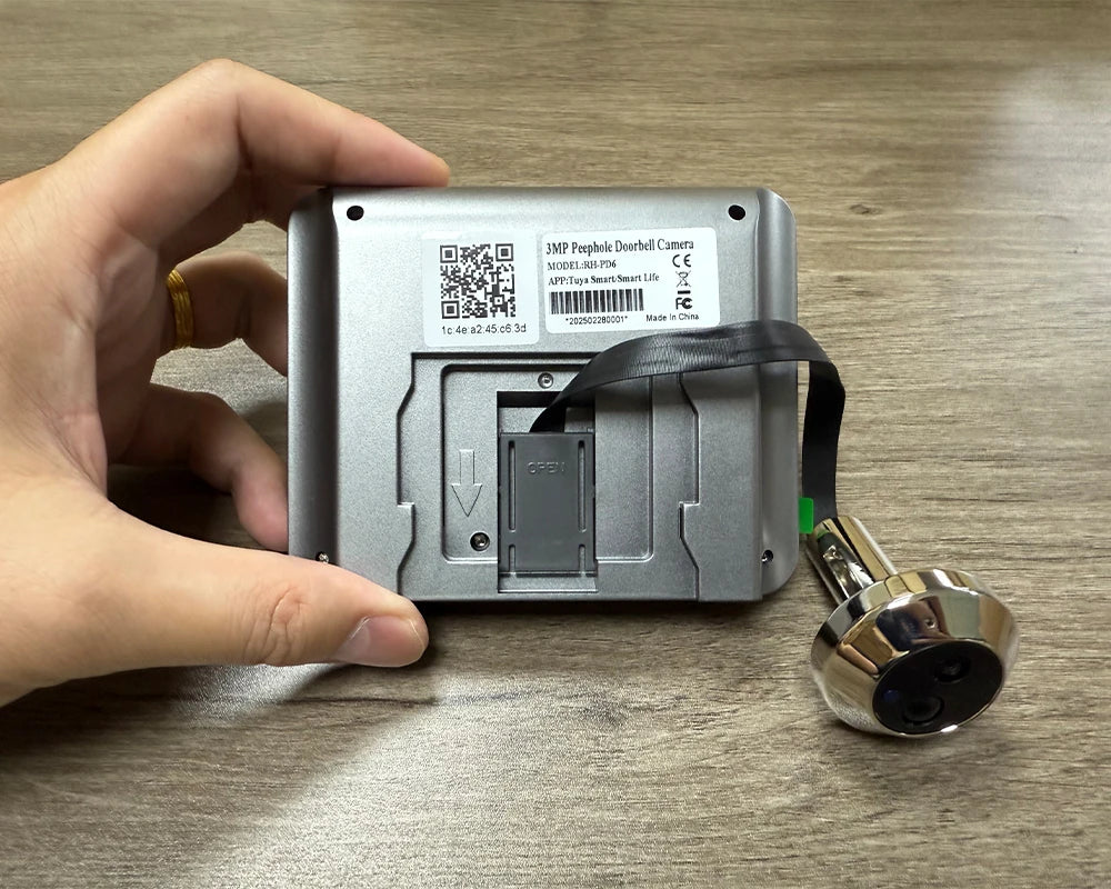 Judas Numérique Wi-Fi 3 MP | Caméra PIR, Application Tuya SmartLife et Batterie Rechargeable
