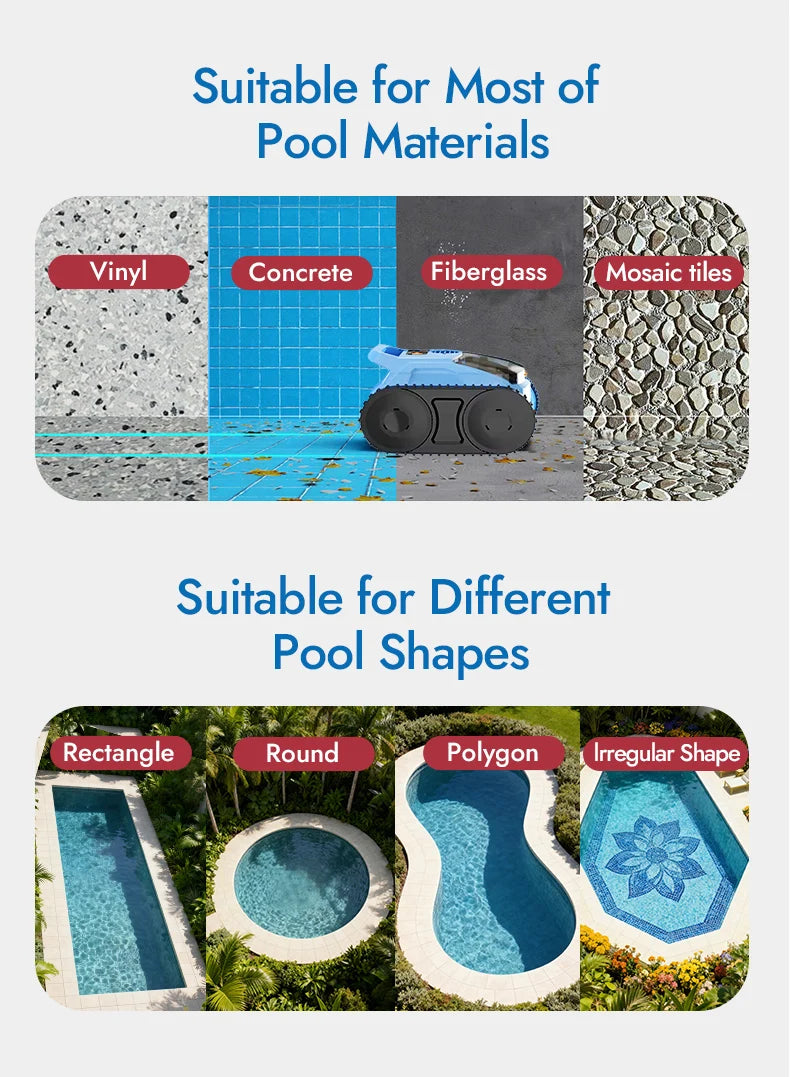 Robot nettoyeur de piscine automatique sans fil, système de filtration robotisé de haute qualité en stock dans l'UE pour piscines