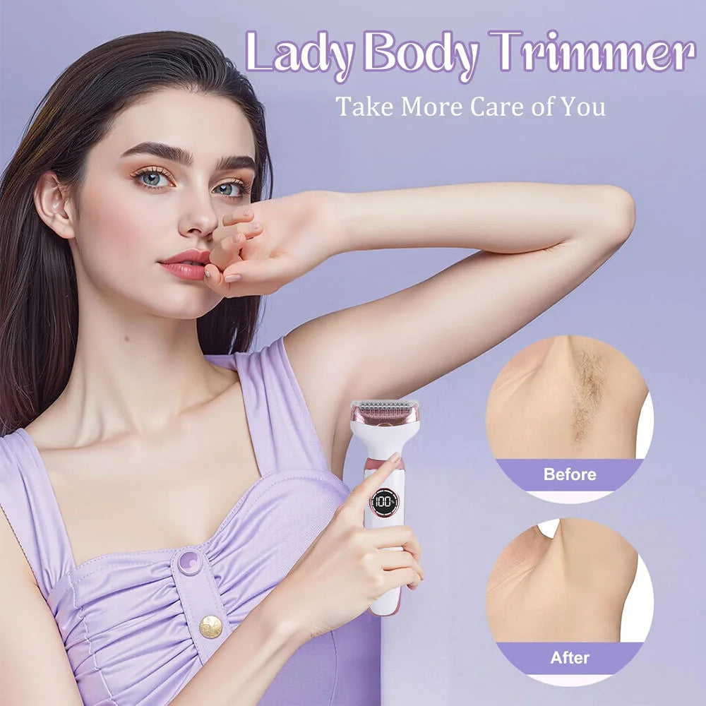 Rasoir électrique 4 en 1 pour femme, mini rasoir électrique, tondeuse, lames en acier inoxydable
