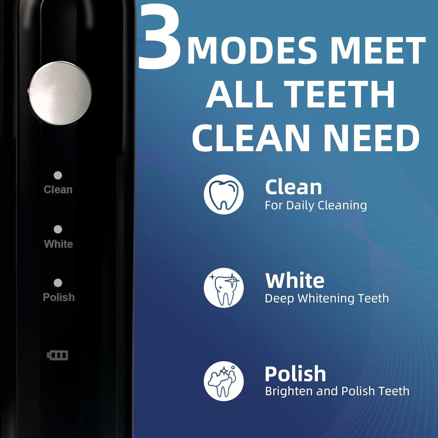 Brosse à dents électrique ultrasonique en forme de U pour adultes, nettoyage à 360°, chargement sans fil, étanche IPX7, en nylon.