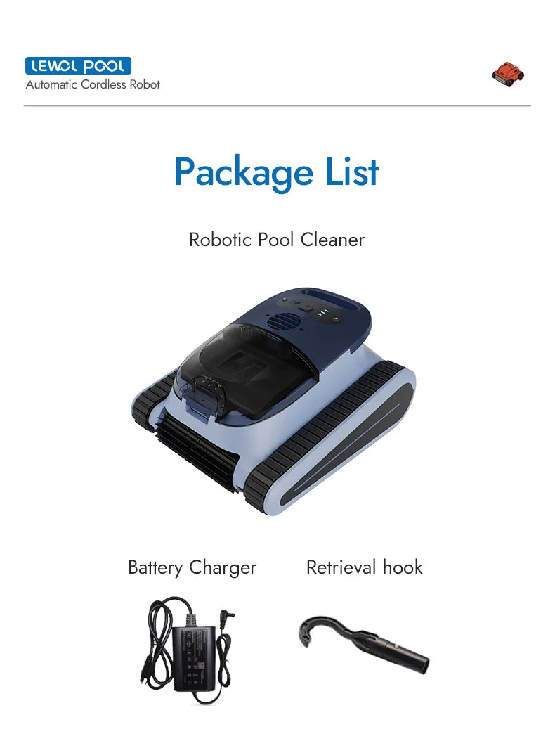Robot nettoyeur de piscine automatique sans fil, système de filtration robotisé de haute qualité en stock dans l'UE pour piscines