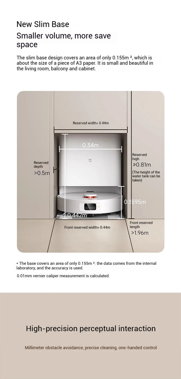 Robot aspirateur XIAOMI MIJIA H40 : nettoyage intelligent de la maison, balayage rotatif haute vitesse, aspiration cyclonique 10 000 Pa, laser LDS