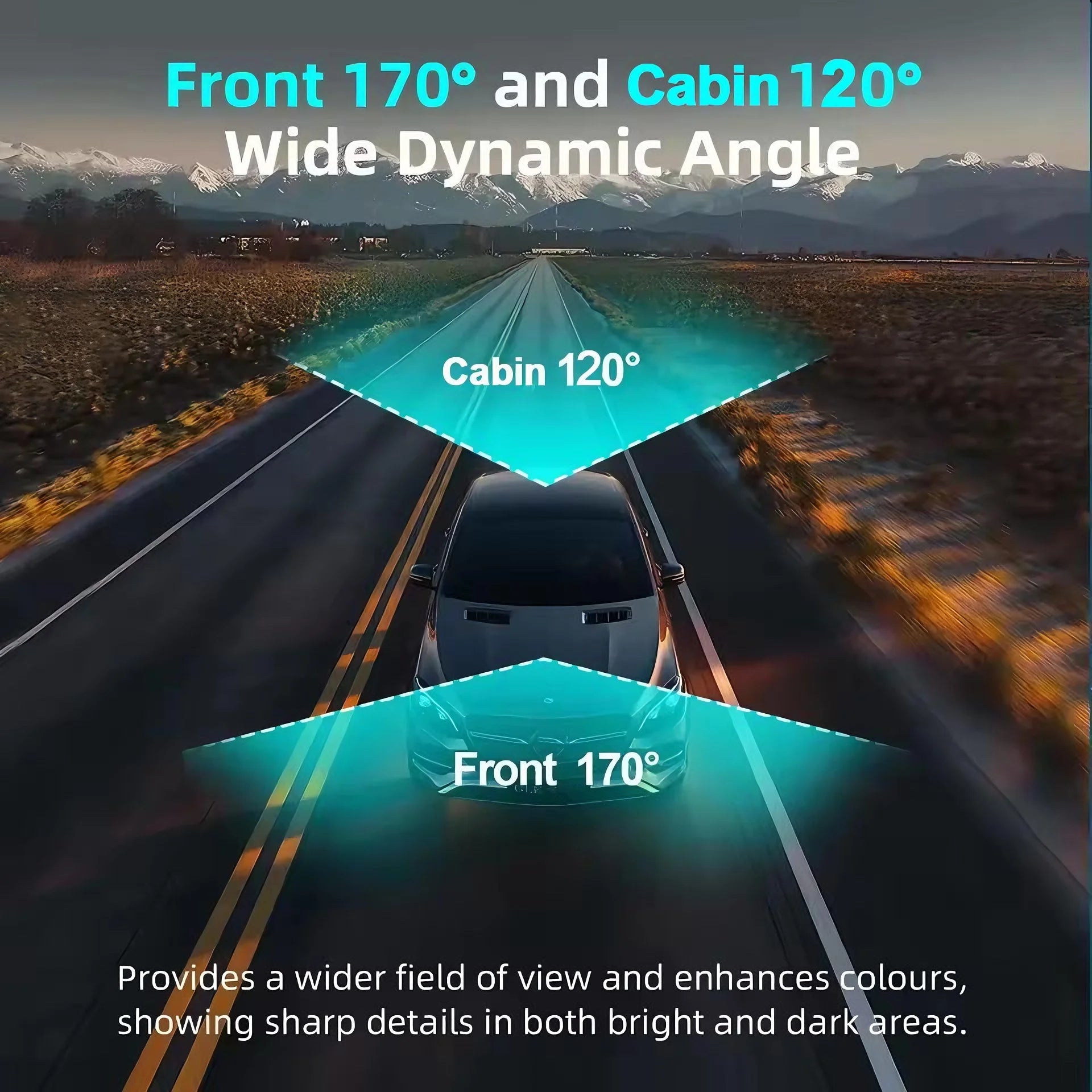 Caméra embarquée pour voiture 1080p avec enregistreur vidéo DVR, double caméra avant et intérieure, enregistrement en boucle et surveillance WiFi.