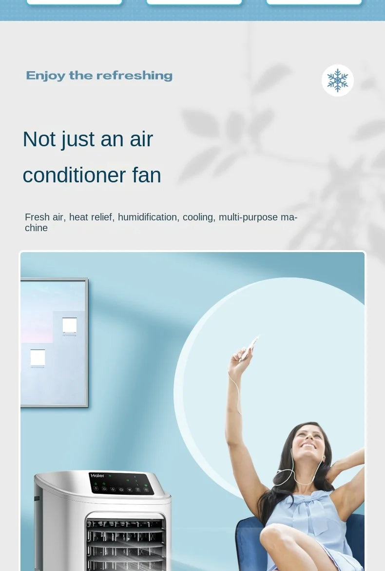 Ventilateur de climatisation Haier, ventilateur de refroidissement, humidificateur, ventilateur sans pales, climatiseur domestique, petit climatiseur