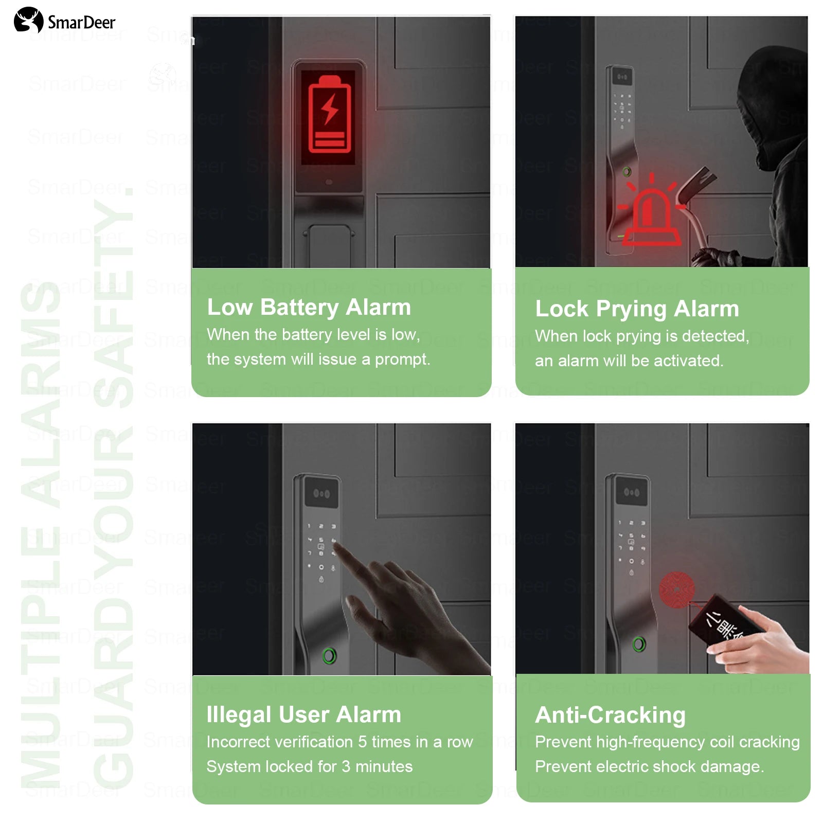 Serrure de porte intelligente Tuya avec reconnaissance faciale 3D, interphone vocal, vidéosurveillance, serrure électronique antivol pour la maison
