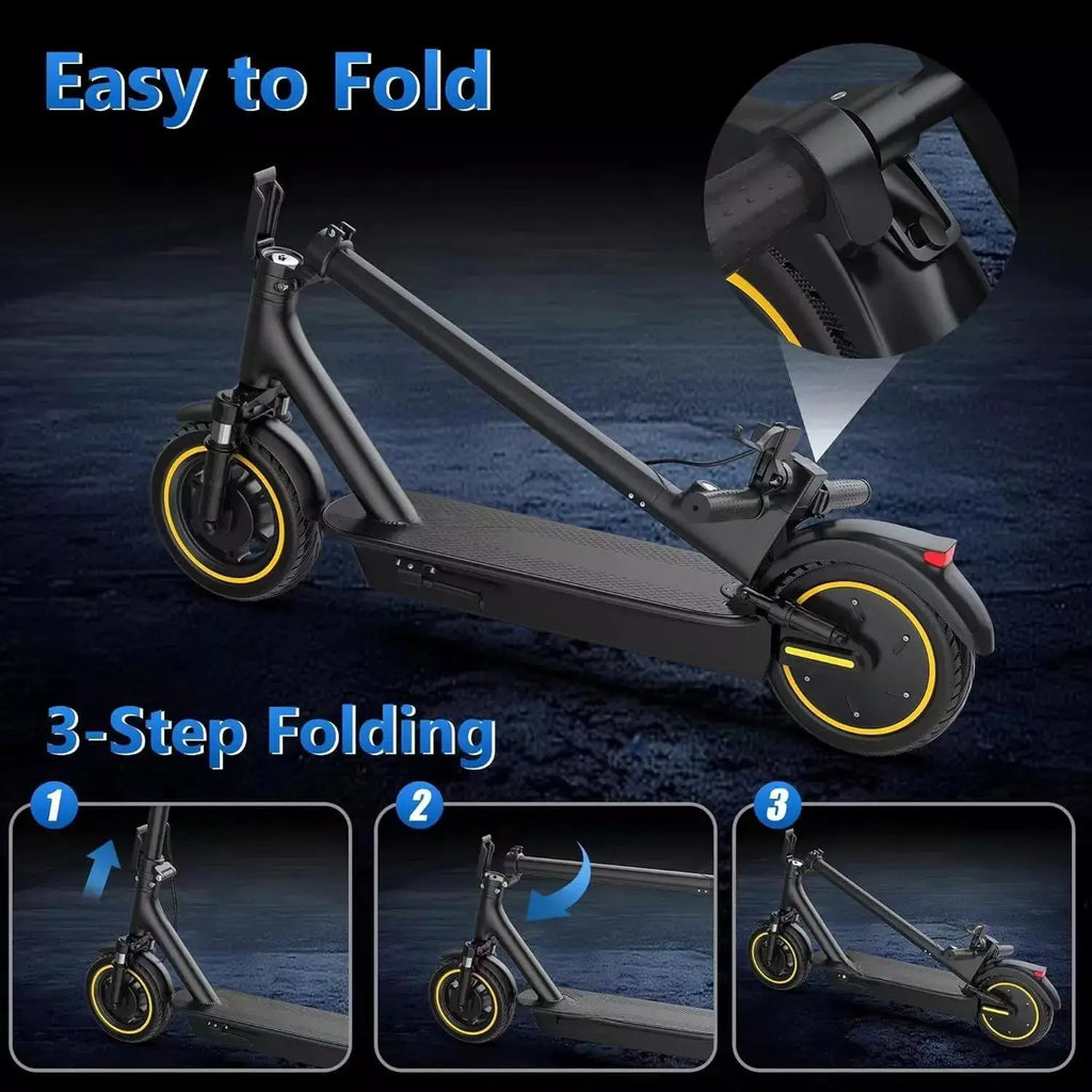 Trottinette électrique pliable LADPED LPMAX, pneus de 10 pouces, vitesse maximale de 35 km/h, 500 W, batterie de 14,5 Ah, autonomie de 45 km, double suspension.