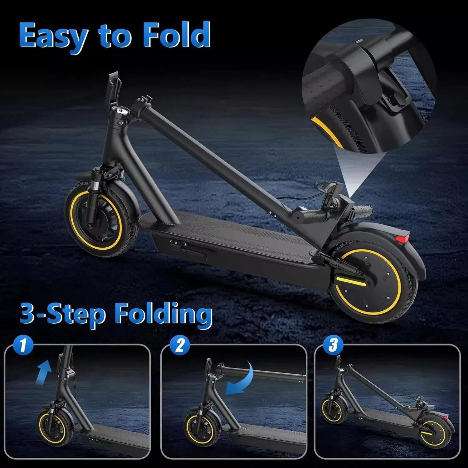 Trottinette électrique pliable LADPED LPMAX, pneus de 10 pouces, vitesse maximale de 35 km/h, 500 W, batterie de 14,5 Ah, autonomie de 45 km, double suspension.