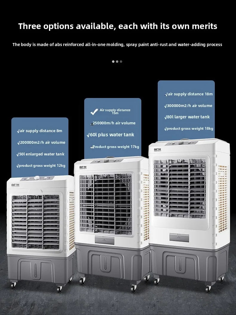 Ventilateur de climatisation à circulation d'évaporation pour réfrigérateur industriel, grand format, avec ajout d'eau fraîche. Utilisation commerciale.