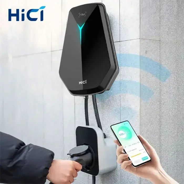 Borne de recharge intelligente HICI 7 kW/11 kW CA pour véhicules électriques, type 2, 16 A/32 A, borne de recharge pour véhicules électriques 22 kW