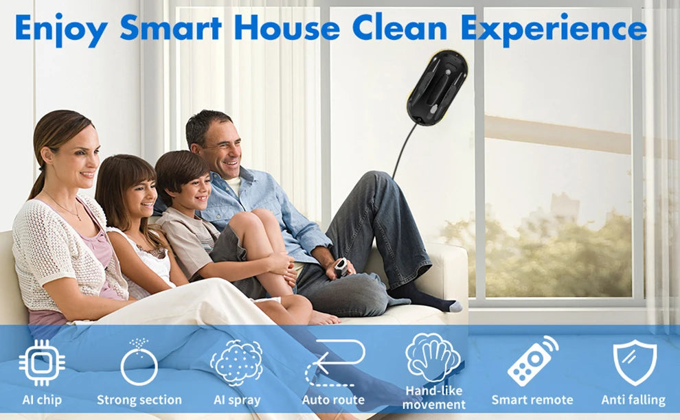 Robot nettoyeur de vitres Purerobo W-R4S : aspirateur robot ultra-fin à haute puissance d'aspiration pour le nettoyage des vitres de la maison