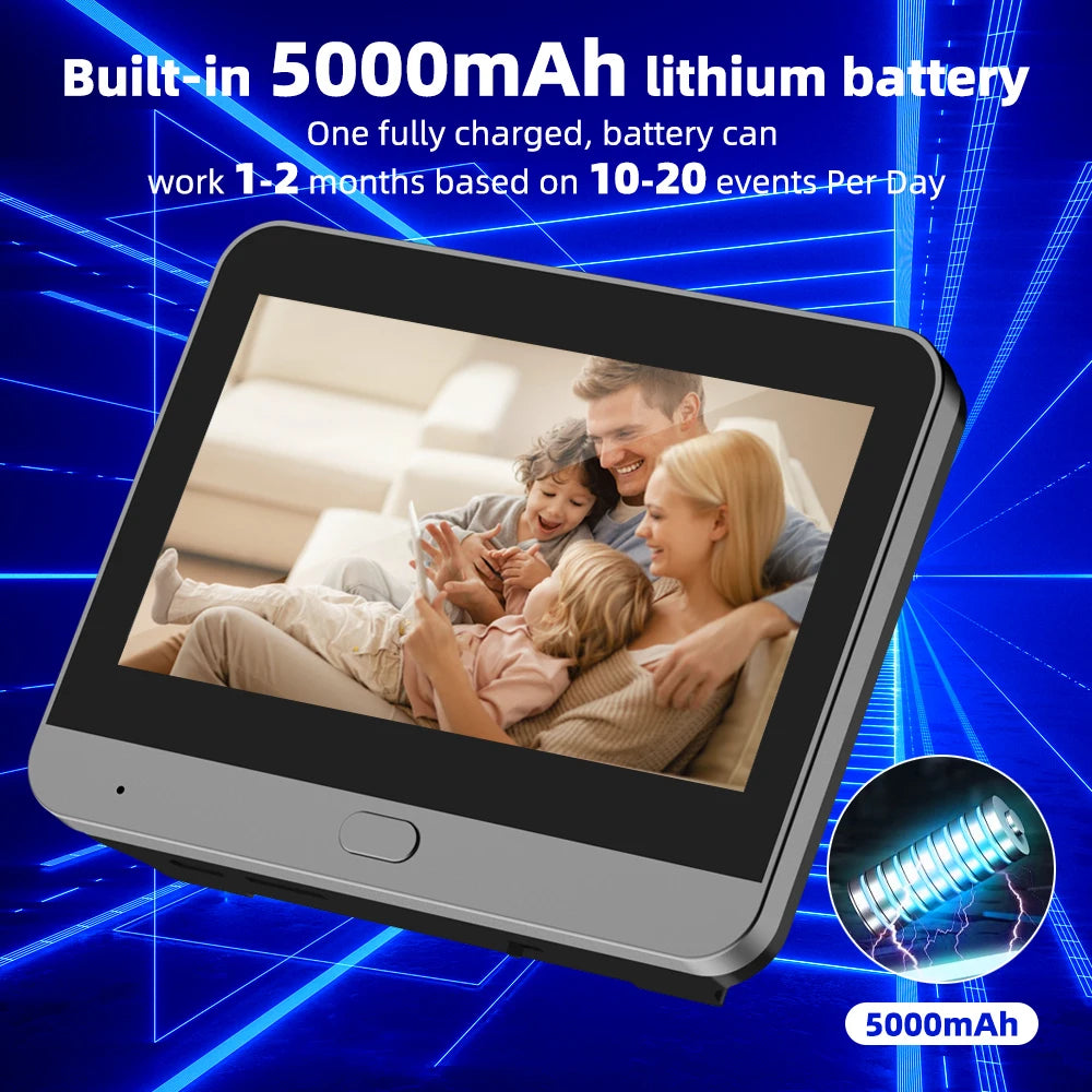 Judas Numérique Wi-Fi 3 MP | Caméra PIR, Application Tuya SmartLife et Batterie Rechargeable