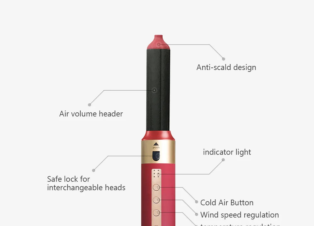 Sèche-cheveux automatique transfrontalier 5 en 1, peigne, lisseur multifonction, fer à friser, trois fonctions pour une coiffure révolutionnaire