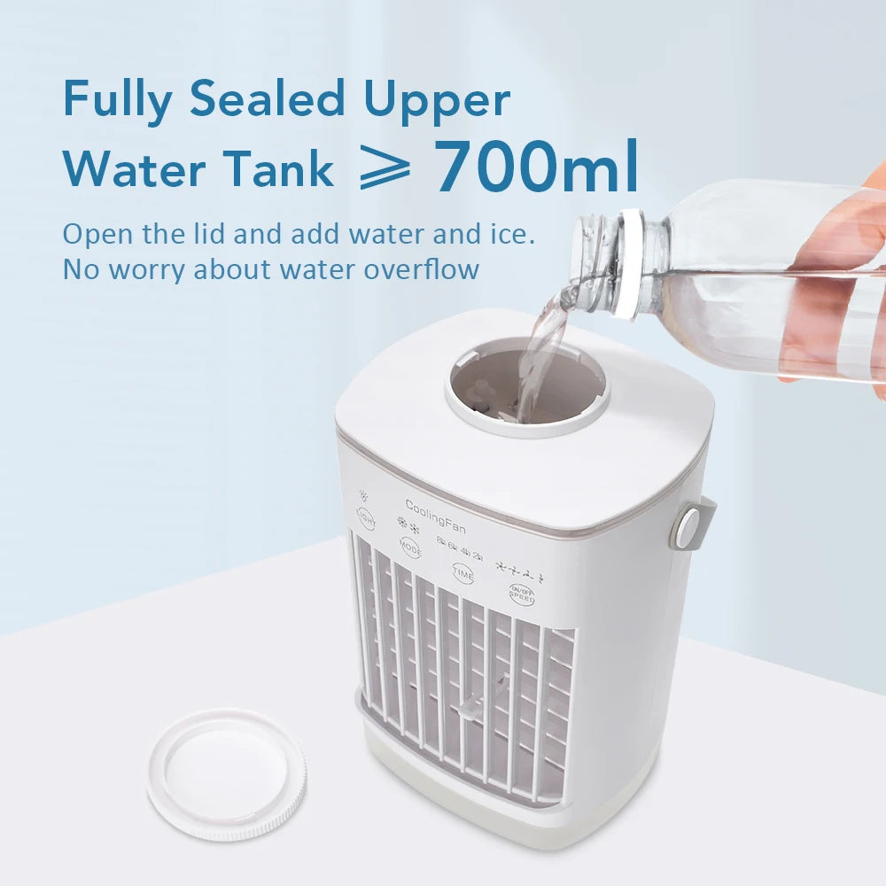 Rafraîchisseur d'Air Portable | Climatiseur Compact Rechargeable avec Brumisateur et Humidificateur