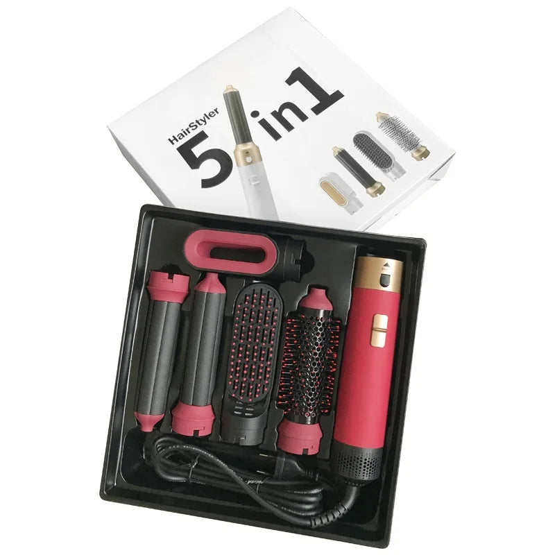 Sèche-cheveux automatique transfrontalier 5 en 1, peigne, lisseur multifonction, fer à friser, trois fonctions pour une coiffure révolutionnaire
