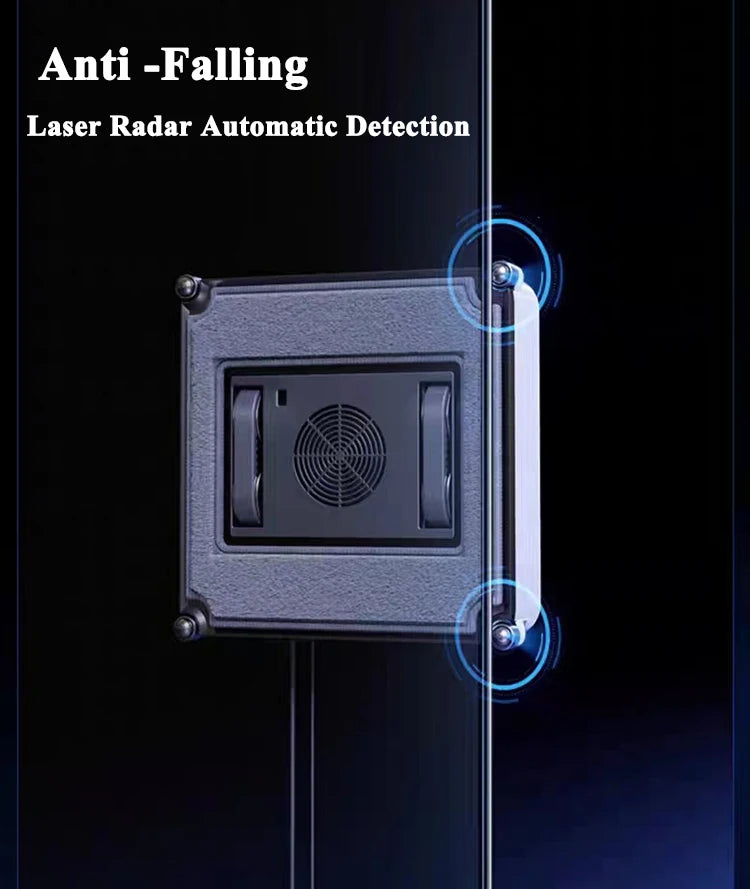Robot nettoyeur de vitres à double jet d'eau, aspiration puissante automatique, système anti-chute pour le lavage des vitres extérieurs, télécommande