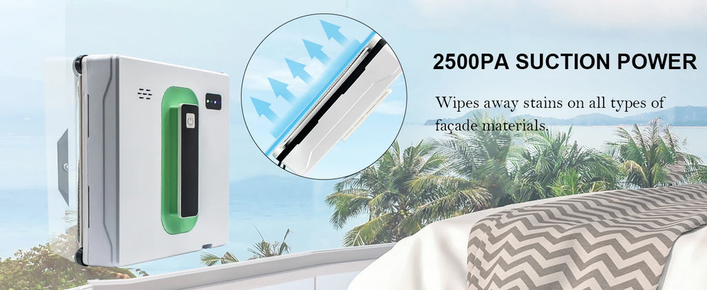 Robot aspirateur de vitres amélioré 2026 avec aspirateur intelligent automatique double bidirectionnel ultra-mince de 5600 Pa, pour carrelage/classe