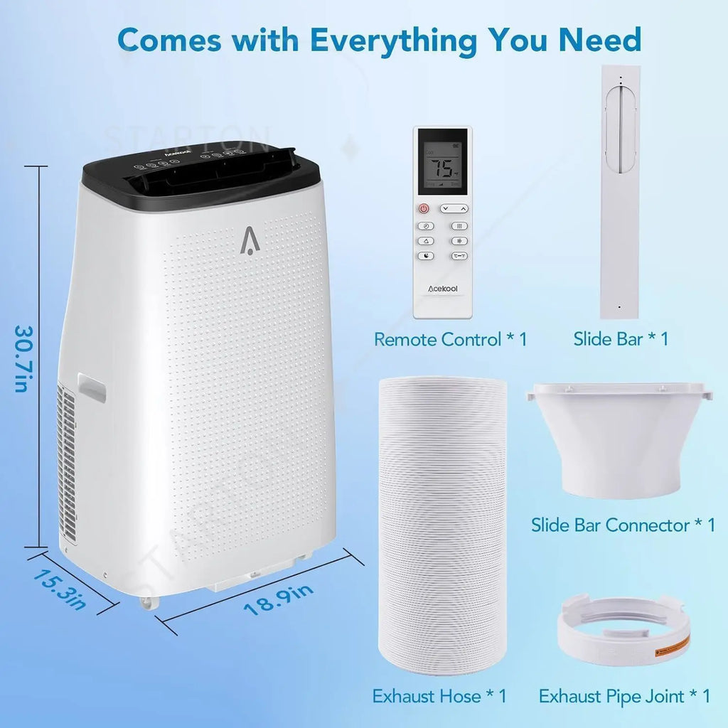 Climatiseur Mobile 14 000 BTU | Refroidit jusqu'à 750 pi², Déshumidificateur 3-en-1 et Télécommande