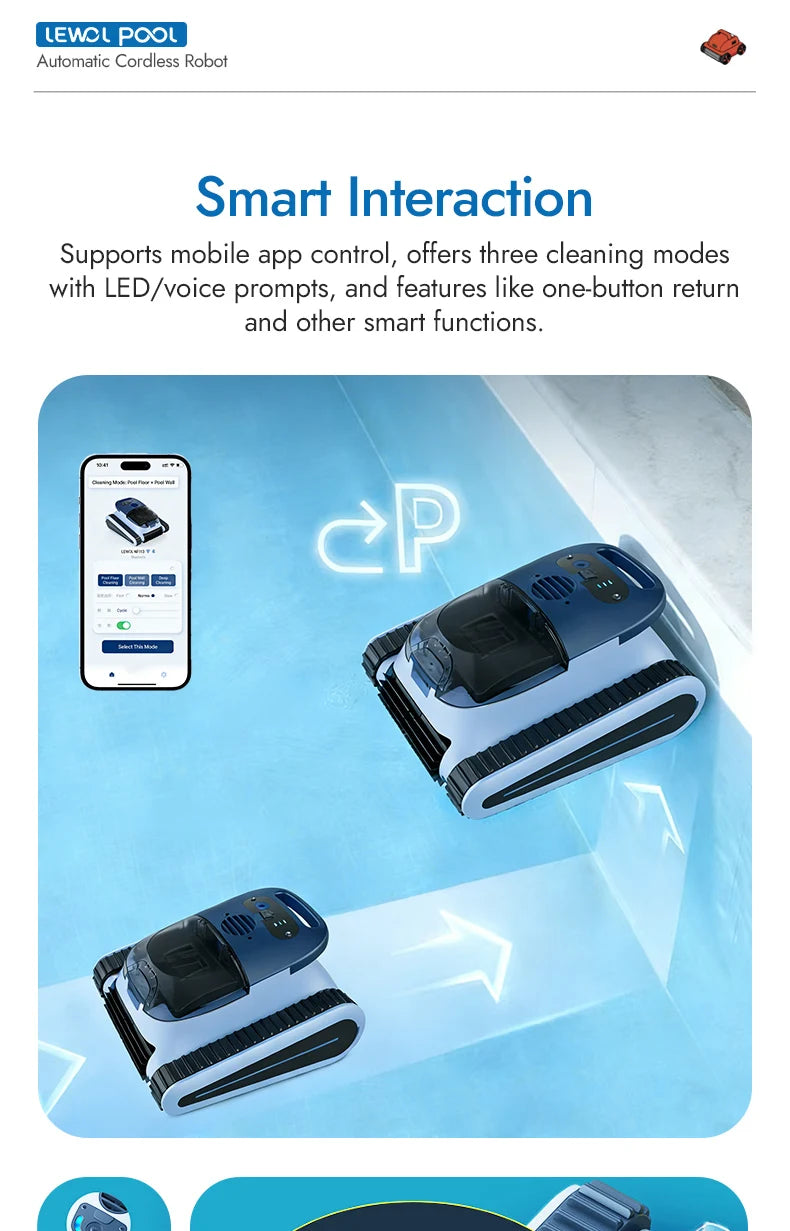 Robot nettoyeur de piscine automatique sans fil, système de filtration robotisé de haute qualité en stock dans l'UE pour piscines