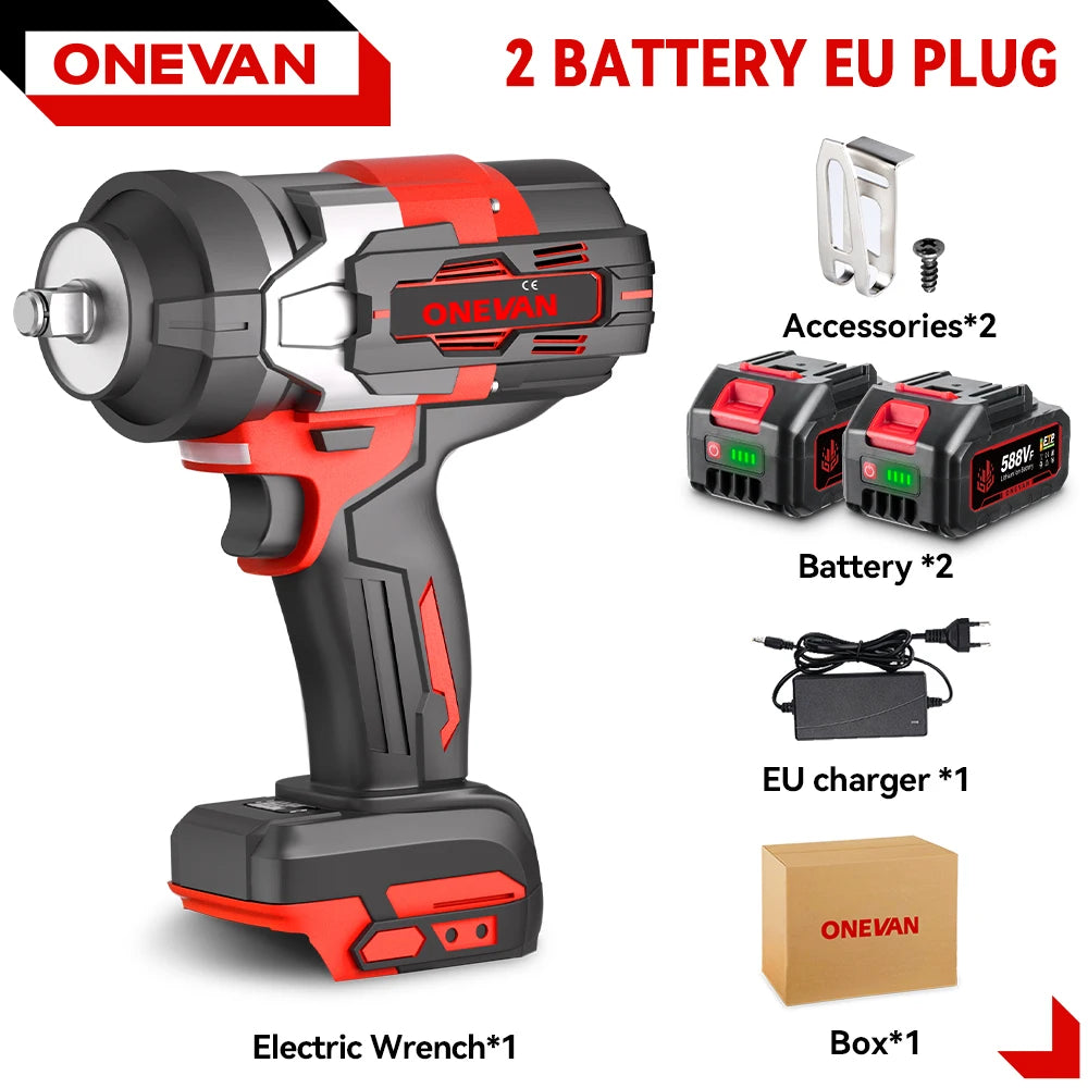 Clé à Chocs Électrique ONEVAN | 2800 N.m, Moteur Sans Balais, Outil Auto Compatible Makita