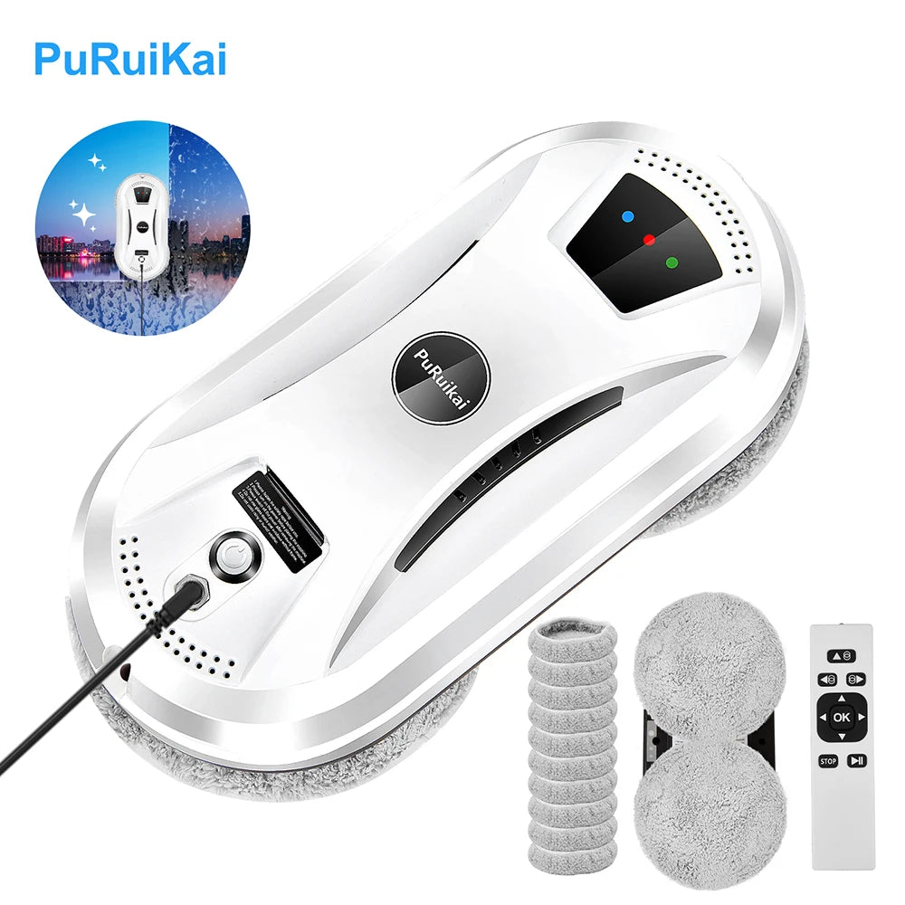 Robot nettoyeur de vitres PuRuikai N361, cordon 5 m, certifié CE, prix UE