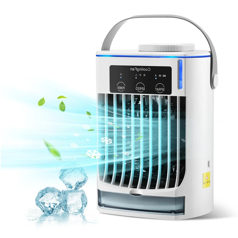 Rafraîchisseur d'Air Portable | Climatiseur Compact Rechargeable avec Brumisateur et Humidificateur