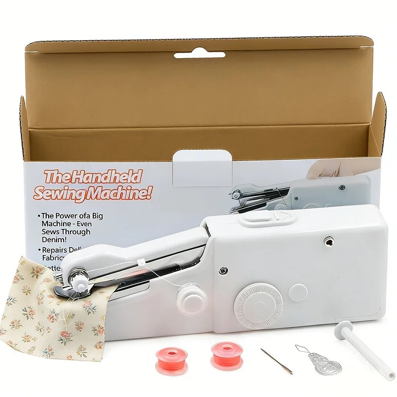 Machine à Coudre Portable Manuelle | Kit Complet sur Piles avec Aiguilles, Bobines et Accessoires
