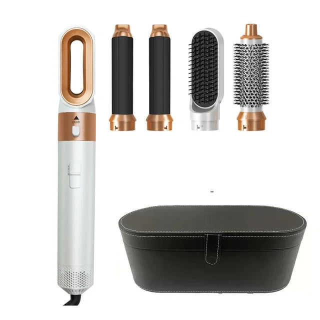 Sèche-cheveux 5 en 1, peigne électrique, brosse lissante à ions négatifs, brosse soufflante, kit de brosses amovibles