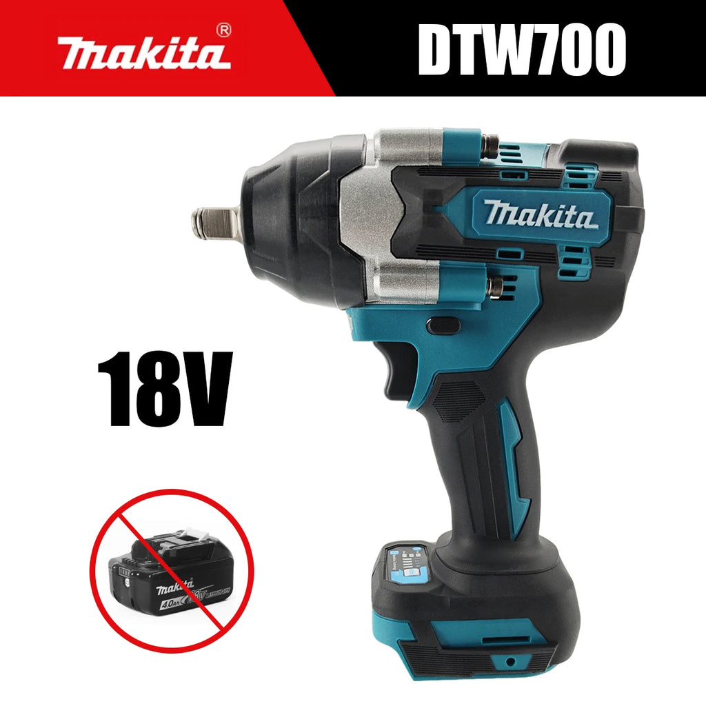 Clé à chocs électrique sans fil Makita Brushless DTW700, outil électrique compatible avec les batteries 18 V, pour la réparation automobile