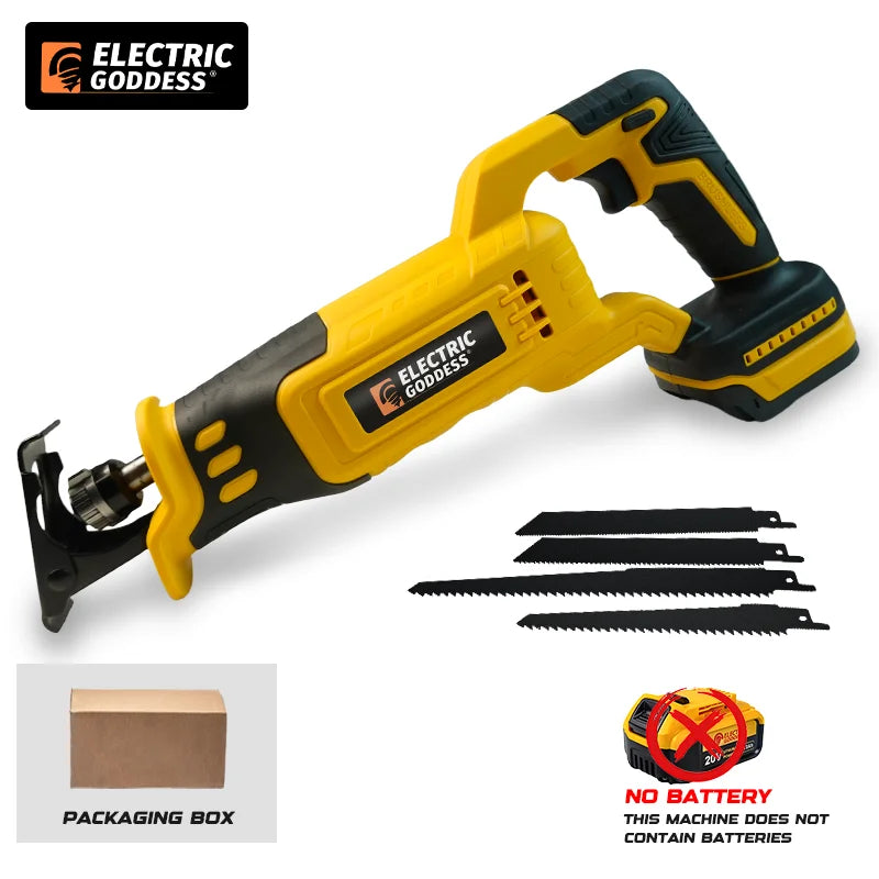 Scie alternative sans fil Electric Goddess WFJ003, moteur sans balais 20 V, 3000 W, coupe bois 100 mm