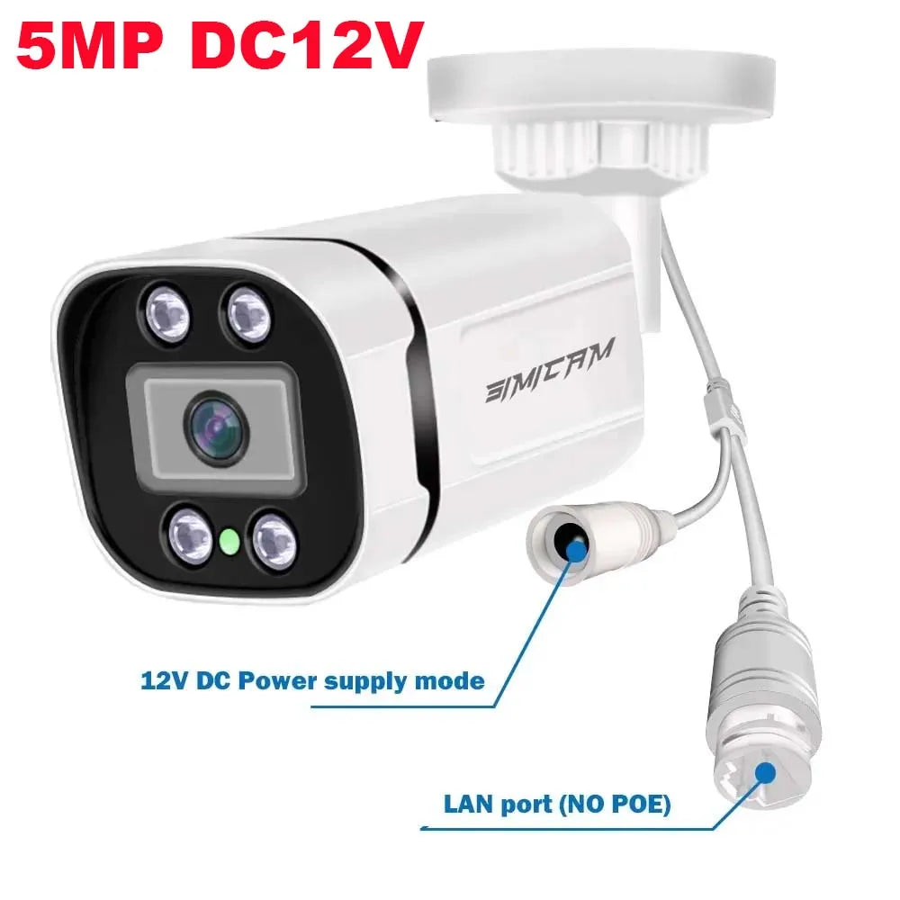 Caméra IP bullet SIMICAM 8 MP, PoE 48V, IP66, H.265, ONVIF, intérieur/extérieur