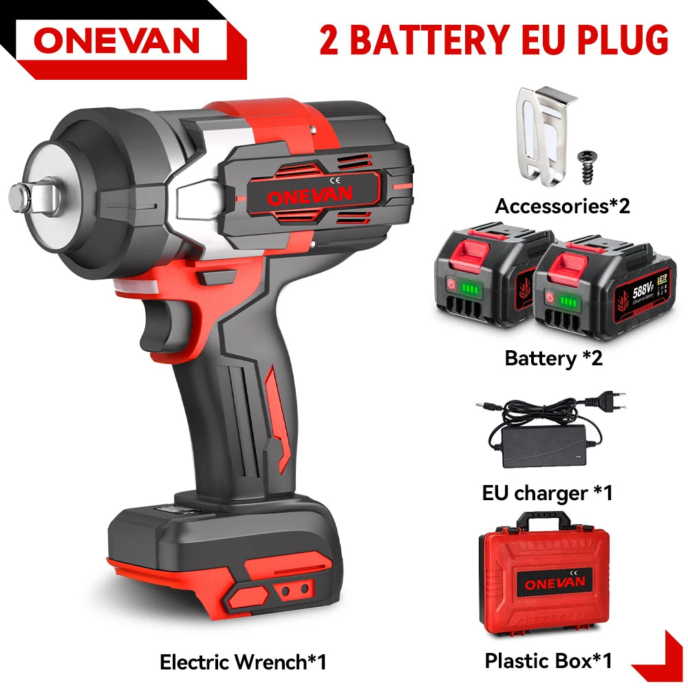 Clé à Chocs Électrique ONEVAN | 2800 N.m, Moteur Sans Balais, Outil Auto Compatible Makita