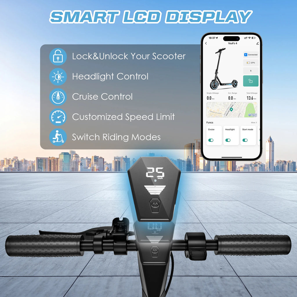 Trottinette électrique HiQiS V10 pliable, batterie 36 V 10,5 Ah, vitesse 40 km/h, autonomie 40-60 km