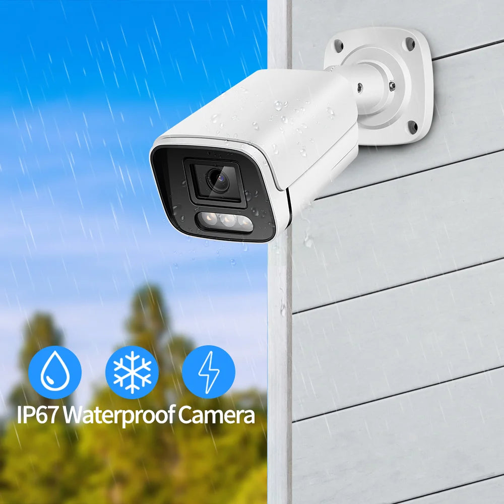 Caméra IP bullet ASECAM 8 MP, PoE, IP67, H.265, vision nocturne couleur, CE, extérieur
