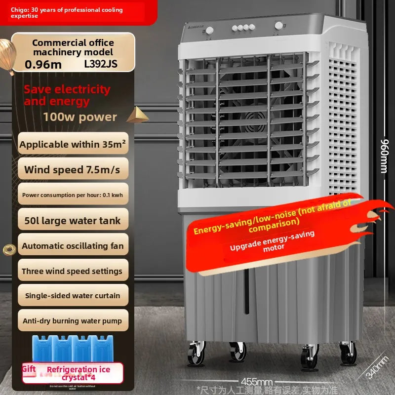 Ventilateur Chigo avec compartiment à glace : refroidissement puissant pour les chaudes journées d'été