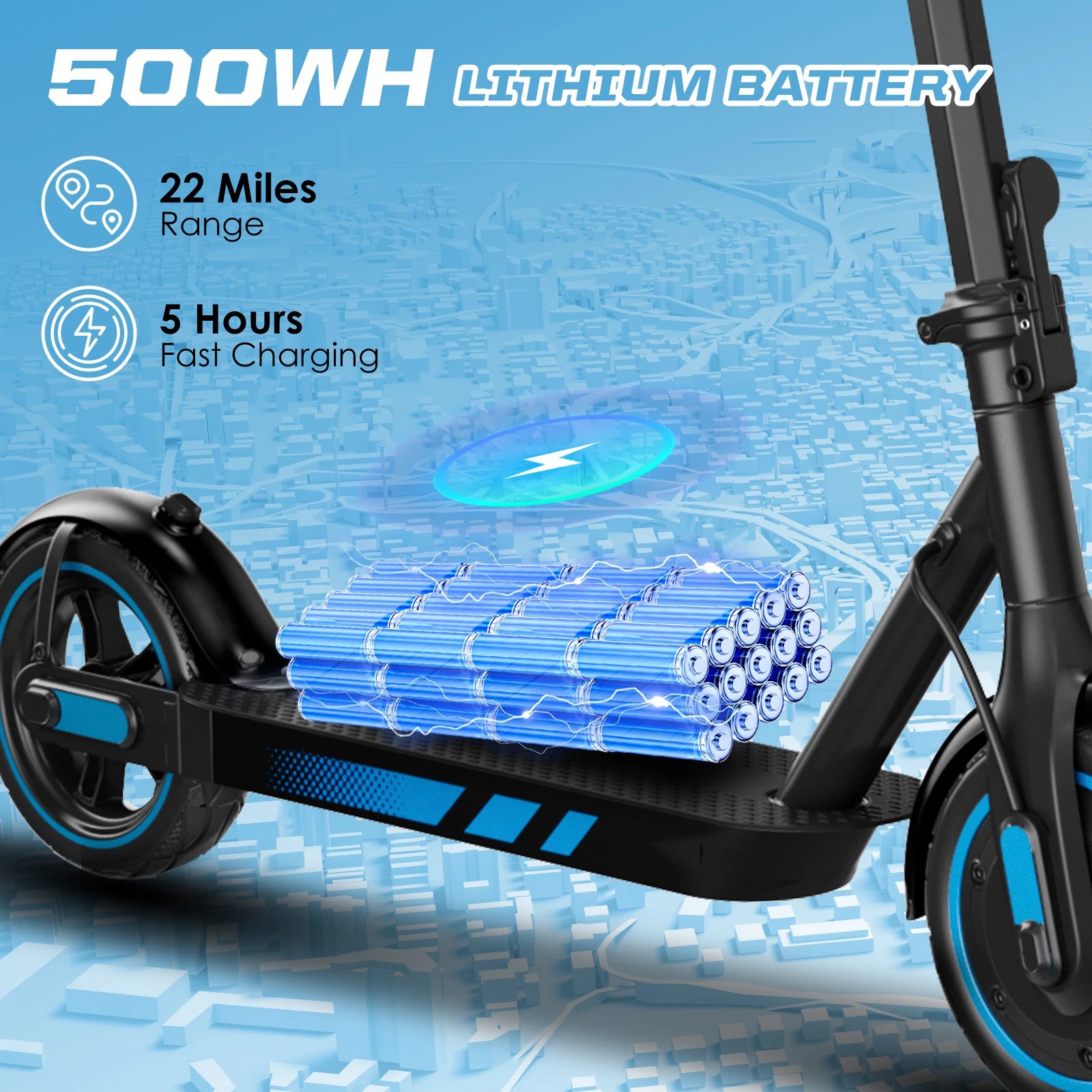 Trottinette électrique HiQiS V10 pliable, batterie 36 V 10,5 Ah, vitesse 40 km/h, autonomie 40-60 km