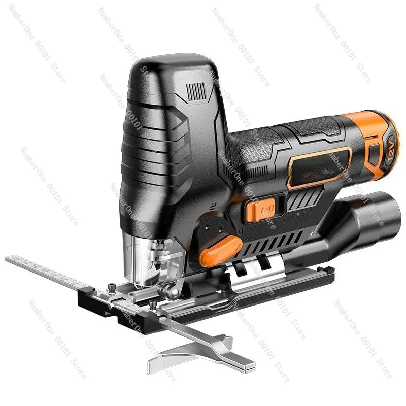 Scie sauteuse sans fil compacte multifonctions, mini scie électrique portative au lithium pour le travail du bois, découpe de courbes et de lignes sur planches de bois.